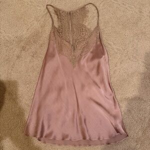 CALYPSO | Silk Tank With Lace Detail, XS